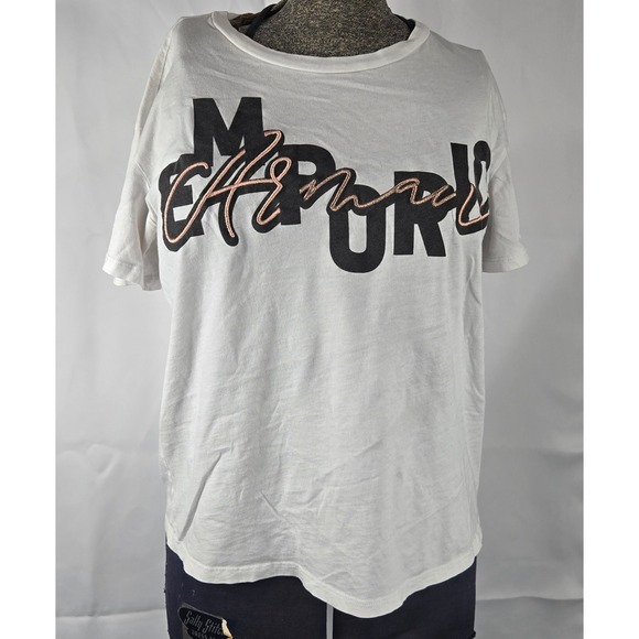 Emporio Armani Graphic T-Shirt Short Sleeve Casual Top White Made in Peru M  VTG - Picture 8 of 9